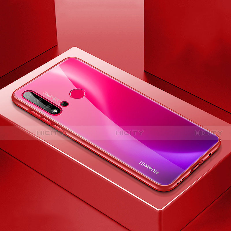 Custodia Lusso Alluminio Cover T01 per Huawei Nova 5i Rosso