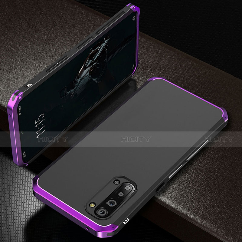 Custodia Lusso Alluminio Cover T01 per Oppo A91 Viola