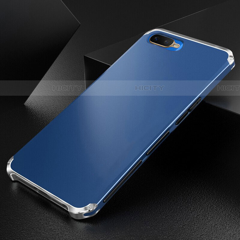 Custodia Lusso Alluminio Cover T01 per Oppo R17 Neo Blu