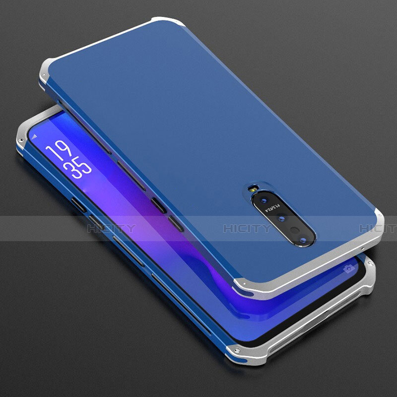 Custodia Lusso Alluminio Cover T01 per Oppo R17 Pro Blu