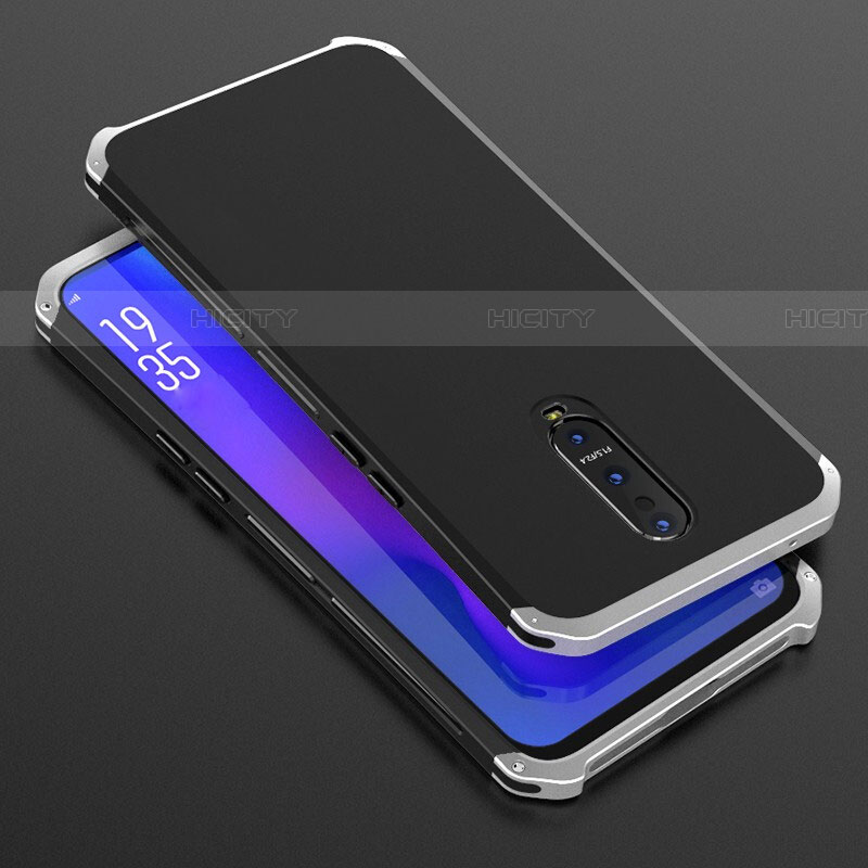 Custodia Lusso Alluminio Cover T01 per Oppo RX17 Pro Argento e Nero