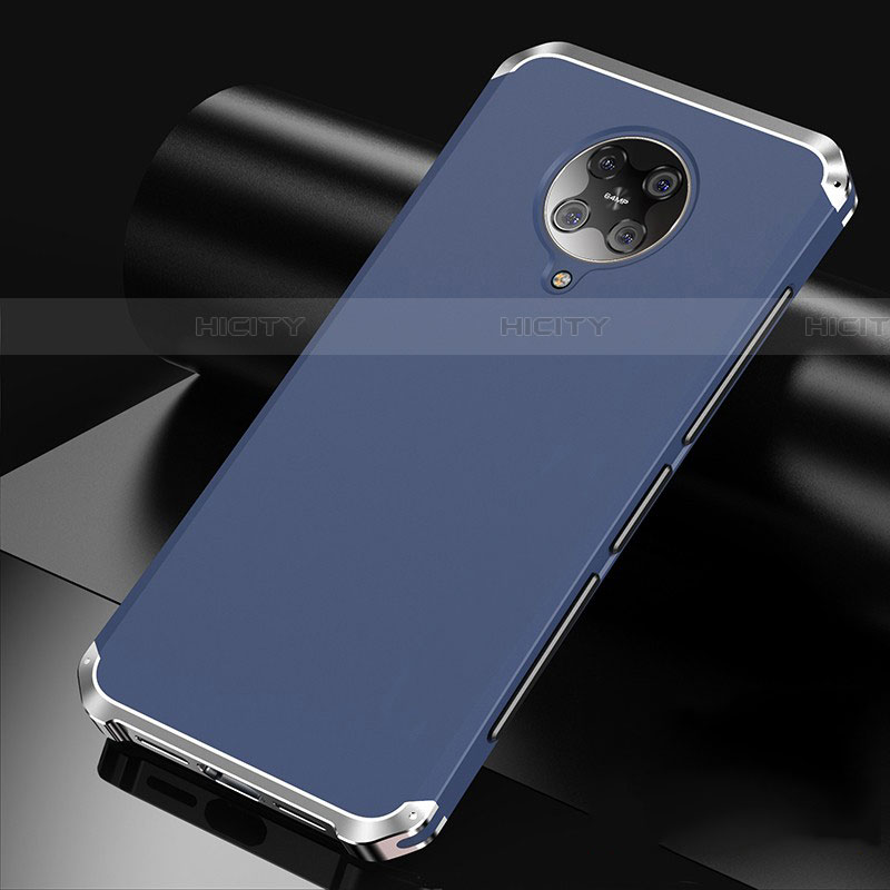 Custodia Lusso Alluminio Cover T01 per Xiaomi Redmi K30 Pro 5G Blu