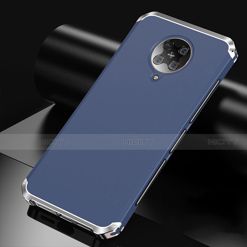 Custodia Lusso Alluminio Cover T01 per Xiaomi Redmi K30 Pro Zoom Blu