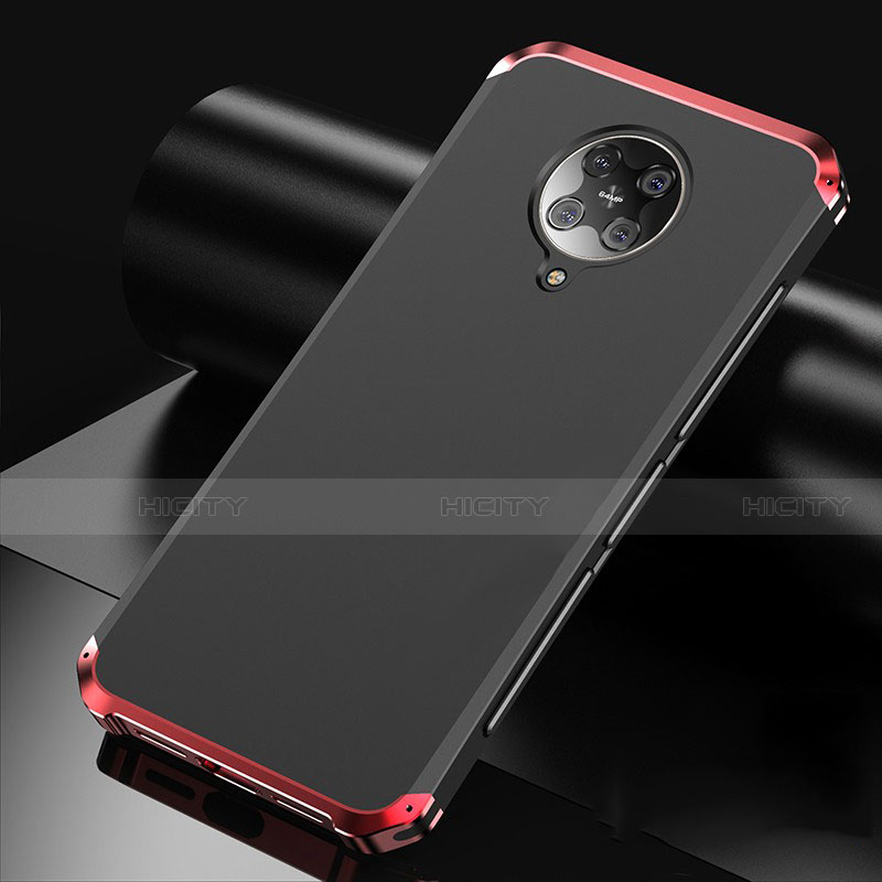 Custodia Lusso Alluminio Cover T01 per Xiaomi Redmi K30 Pro Zoom Rosso e Nero