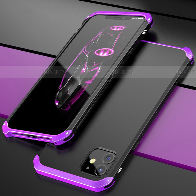 Custodia Lusso Alluminio Cover T02 per Apple iPhone 11 Viola