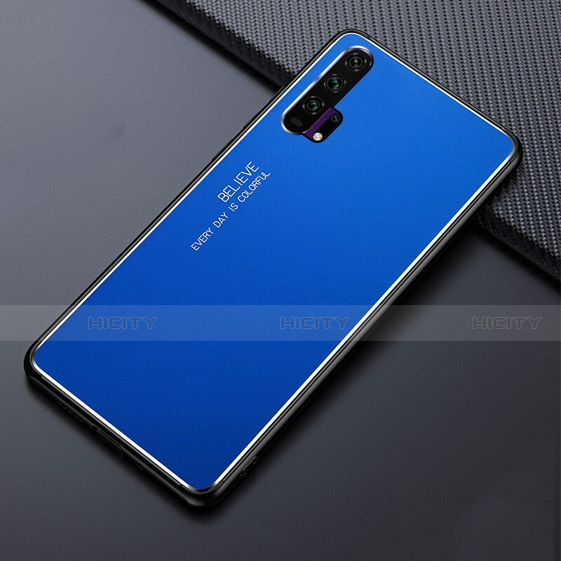 Custodia Lusso Alluminio Cover T02 per Huawei Honor 20 Pro Blu