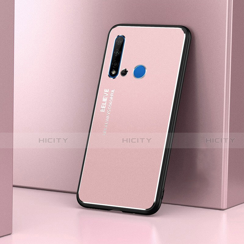 Custodia Lusso Alluminio Cover T02 per Huawei Nova 5i Oro Rosa