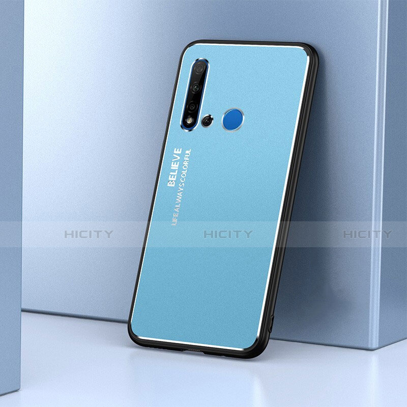 Custodia Lusso Alluminio Cover T02 per Huawei P20 Lite (2019) Blu