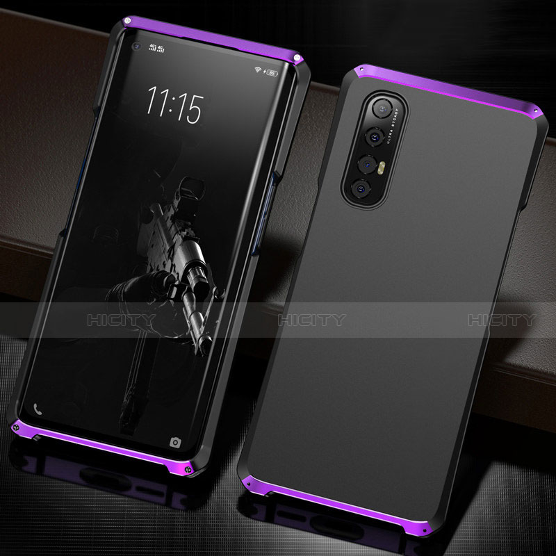 Custodia Lusso Alluminio Cover T02 per Oppo Reno3 Pro Viola