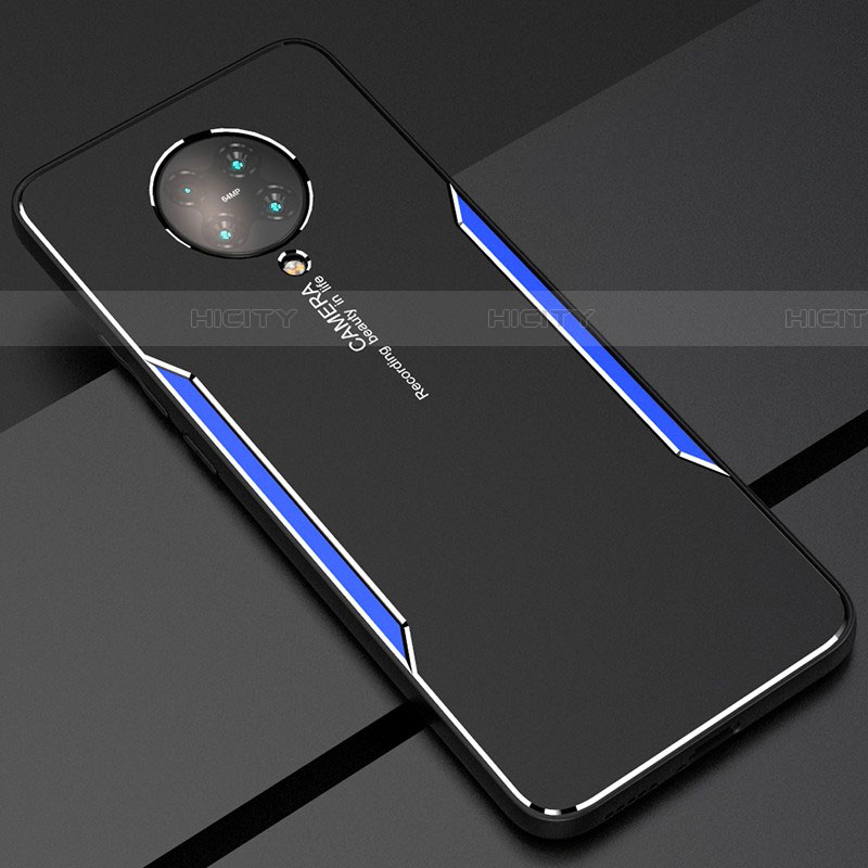 Custodia Lusso Alluminio Cover T02 per Xiaomi Redmi K30 Pro 5G Blu