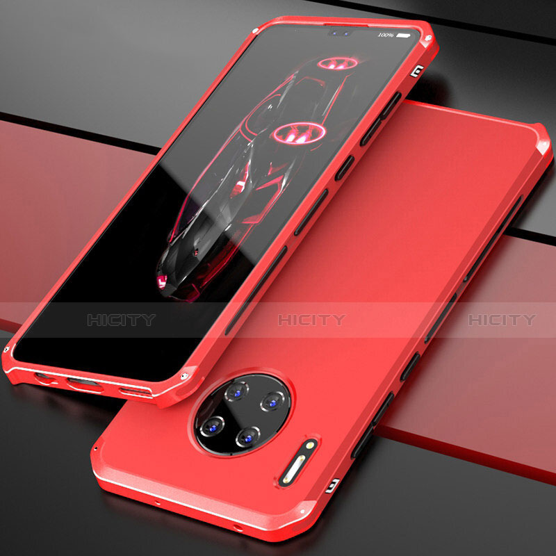 Custodia Lusso Alluminio Cover T03 per Huawei Mate 30 Pro Rosso