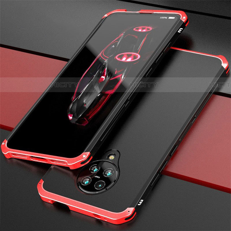 Custodia Lusso Alluminio Cover T03 per Xiaomi Poco F2 Pro Rosso e Nero