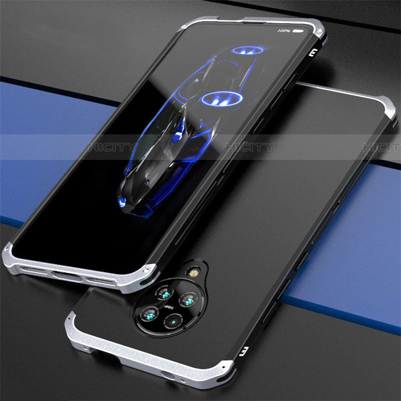 Custodia Lusso Alluminio Cover T03 per Xiaomi Redmi K30 Pro 5G Argento