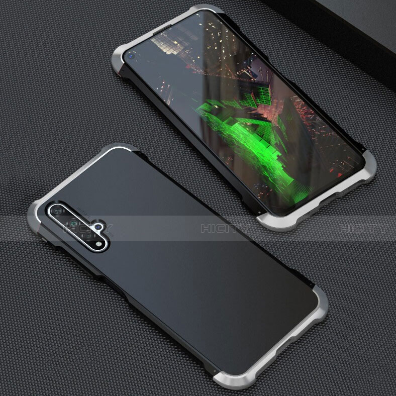 Custodia Lusso Alluminio Cover T05 per Huawei Nova 5T Argento