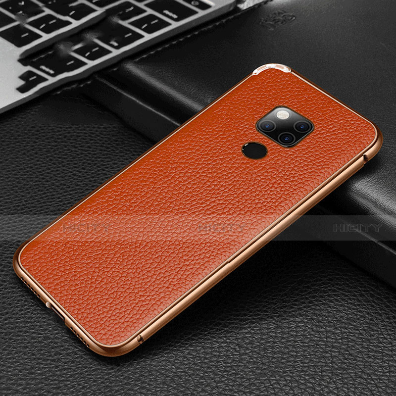 Custodia Lusso Alluminio Cover T08 per Huawei Mate 20 X 5G Arancione