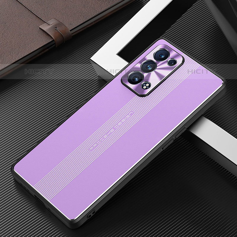 Custodia Lusso Alluminio e Silicone Laterale Cover J02 per Oppo Reno6 Pro 5G