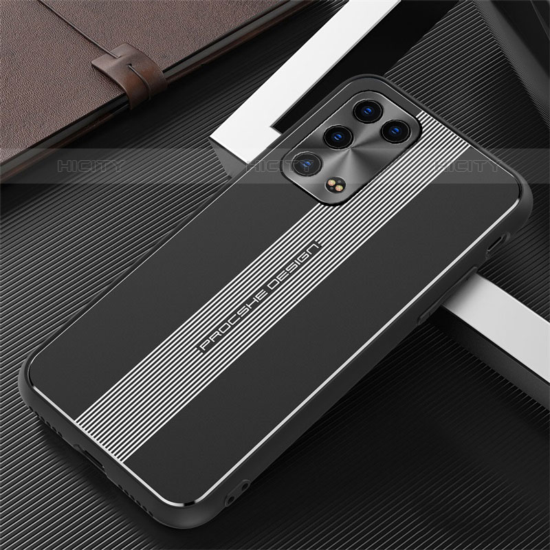 Custodia Lusso Alluminio e Silicone Laterale Cover J02 per Oppo Reno6 Pro 5G Nero