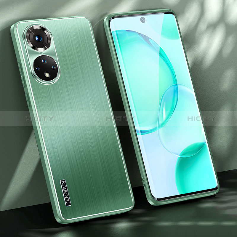 Custodia Lusso Alluminio e Silicone Laterale Cover JL1 per Huawei Honor 50 5G Verde