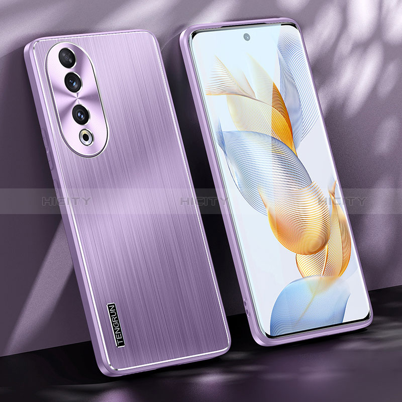 Custodia Lusso Alluminio e Silicone Laterale Cover JL1 per Huawei Honor 90 5G Viola