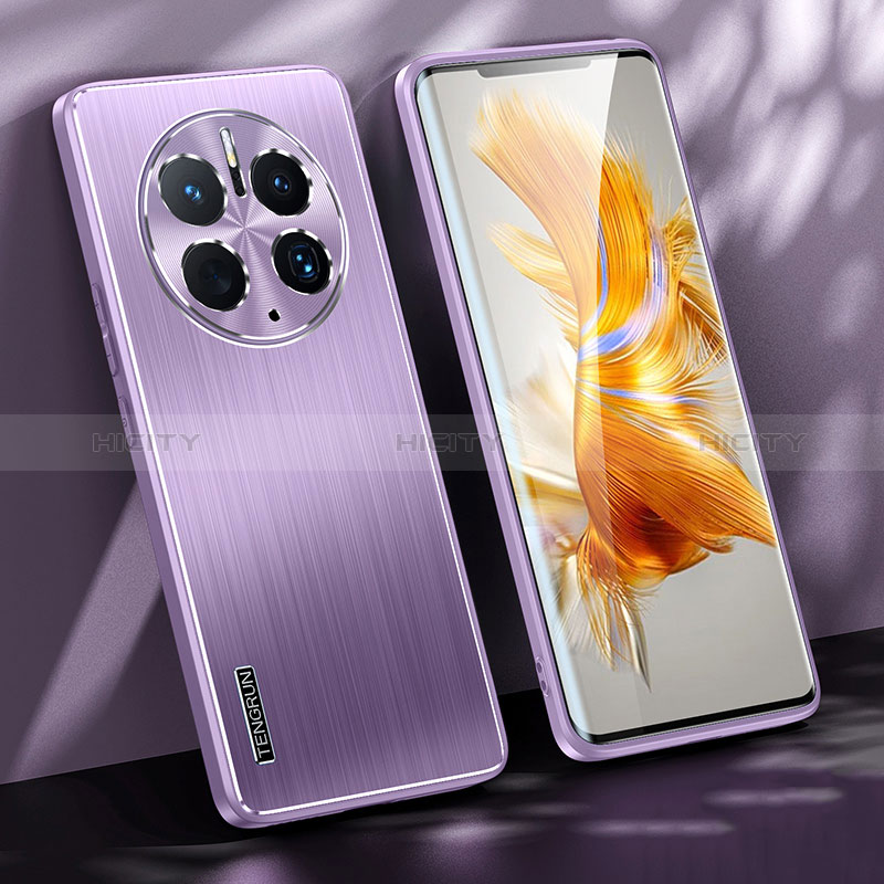 Custodia Lusso Alluminio e Silicone Laterale Cover JL1 per Huawei Mate 50 Pro Viola