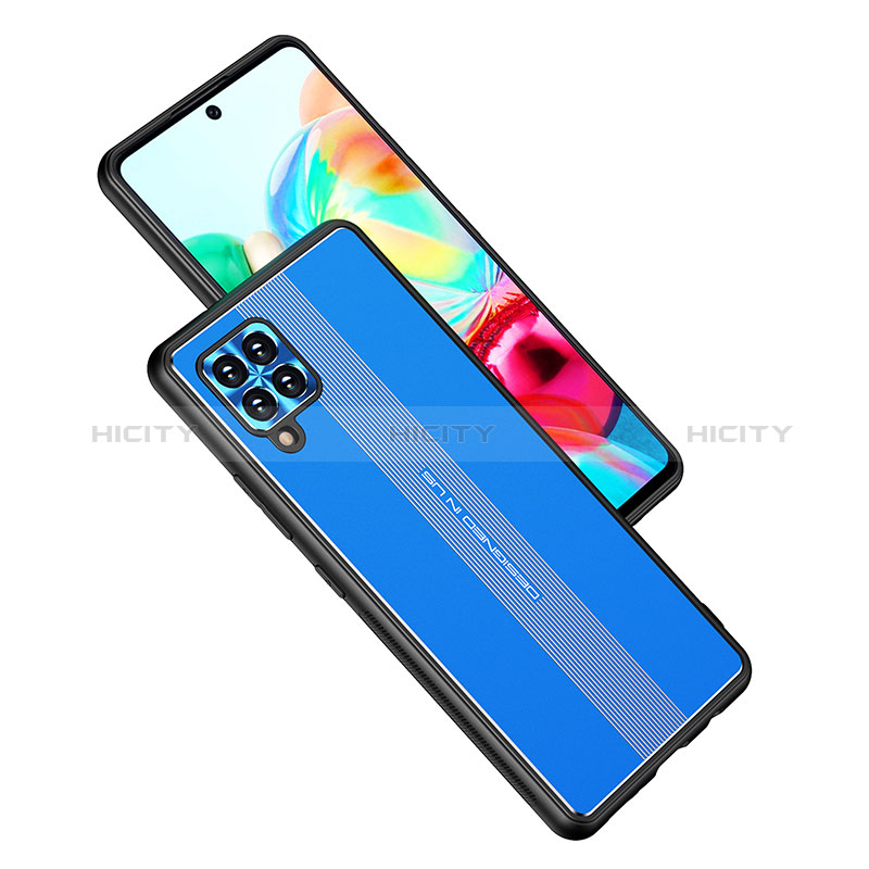 Custodia Lusso Alluminio e Silicone Laterale Cover JL1 per Samsung Galaxy A42 5G Blu