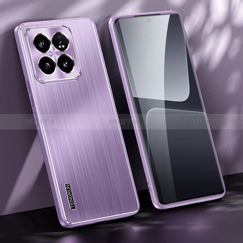 Custodia Lusso Alluminio e Silicone Laterale Cover JL1 per Xiaomi Mi 14 5G Viola