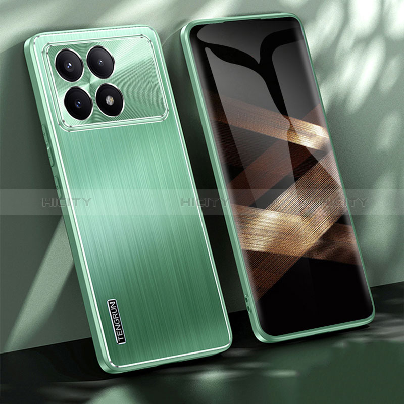 Custodia Lusso Alluminio e Silicone Laterale Cover JL1 per Xiaomi Redmi K70 Pro 5G Verde