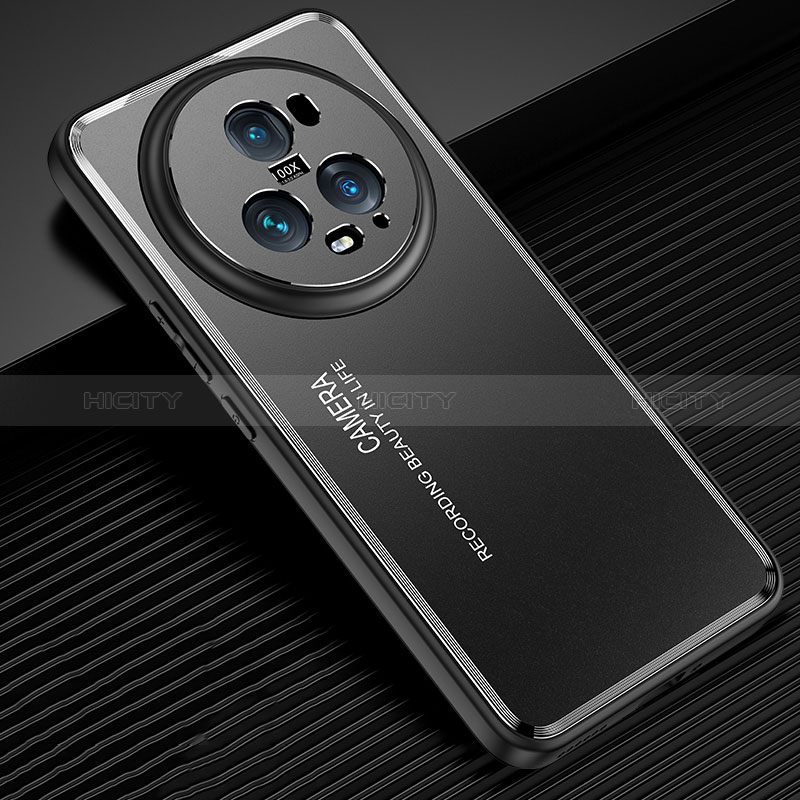 Custodia Lusso Alluminio e Silicone Laterale Cover JL2 per Huawei Honor Magic5 Pro 5G Nero