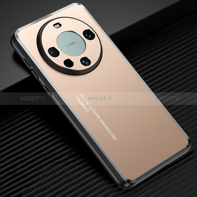 Custodia Lusso Alluminio e Silicone Laterale Cover JL2 per Huawei Mate 60 Pro+ Plus Oro