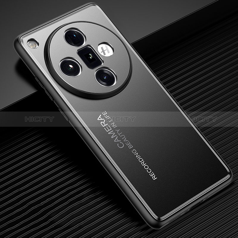 Custodia Lusso Alluminio e Silicone Laterale Cover JL2 per Oppo Find X7 Ultra 5G Nero