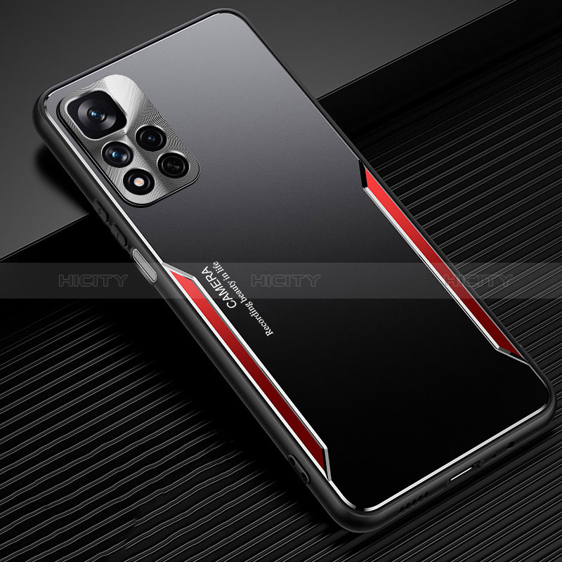 Custodia Lusso Alluminio e Silicone Laterale Cover JL2 per Xiaomi Mi 11i 5G (2022) Rosso