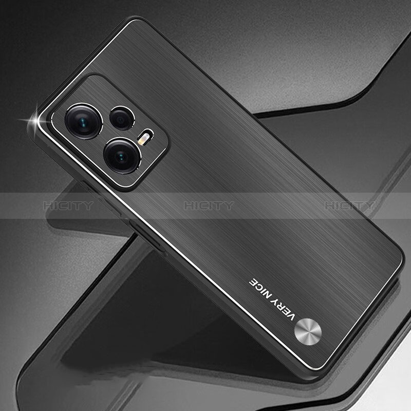 Custodia Lusso Alluminio e Silicone Laterale Cover JS1 per Xiaomi Redmi Note 12 Pro+ Plus 5G Nero