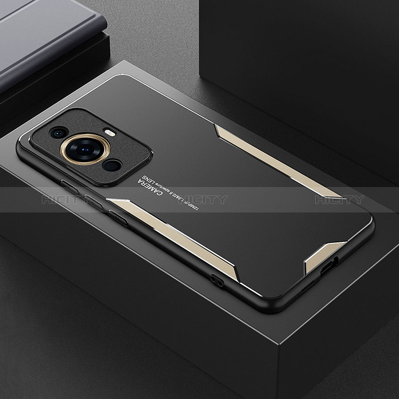 Custodia Lusso Alluminio e Silicone Laterale Cover PB1 per Huawei Nova 11 Ultra Oro