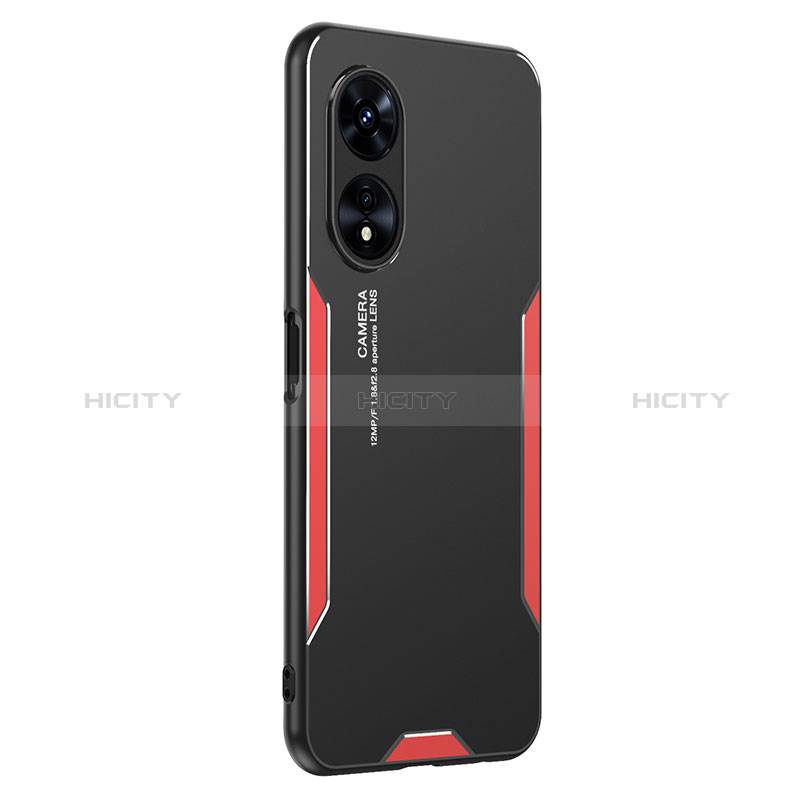 Custodia Lusso Alluminio e Silicone Laterale Cover PB1 per Oppo A1 Pro 5G Rosso