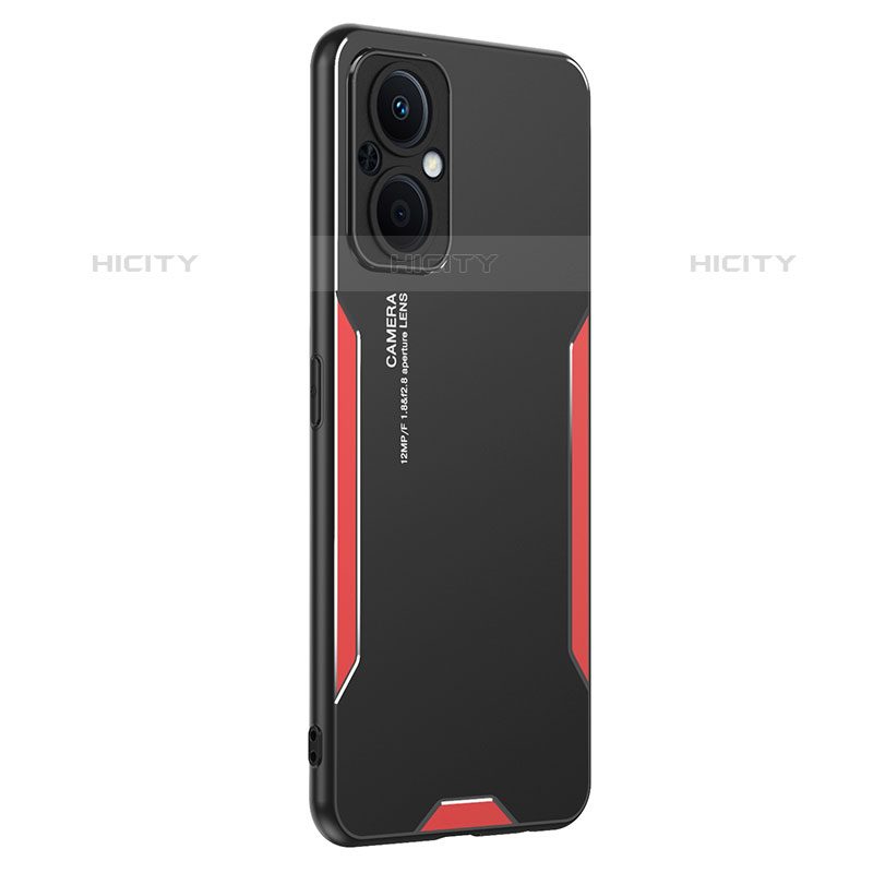 Custodia Lusso Alluminio e Silicone Laterale Cover PB1 per Oppo F21 Pro 5G Rosso