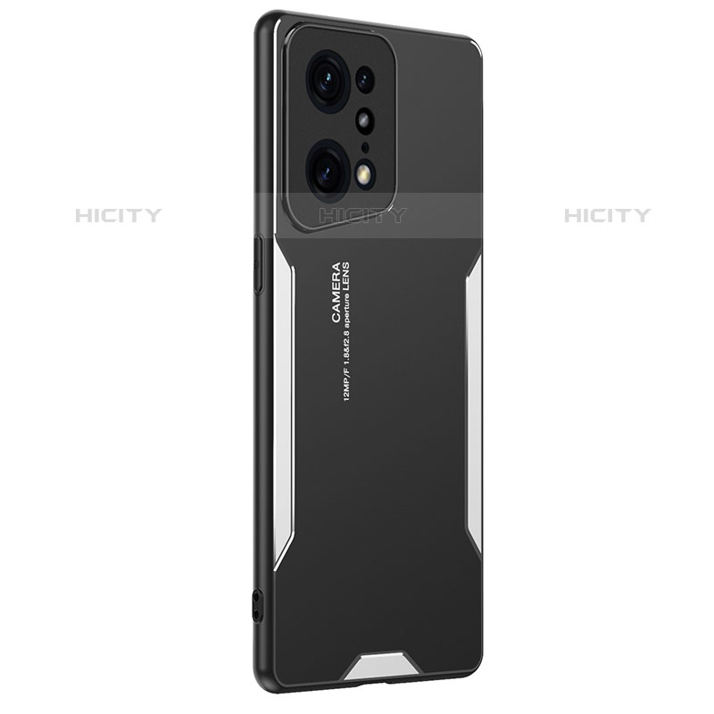 Custodia Lusso Alluminio e Silicone Laterale Cover PB1 per Oppo Find X5 Pro 5G