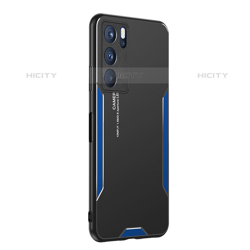 Custodia Lusso Alluminio e Silicone Laterale Cover PB1 per Oppo Reno6 Pro 5G India