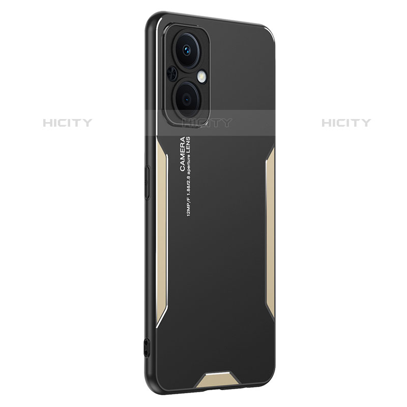 Custodia Lusso Alluminio e Silicone Laterale Cover PB1 per Oppo Reno8 Lite 5G Oro