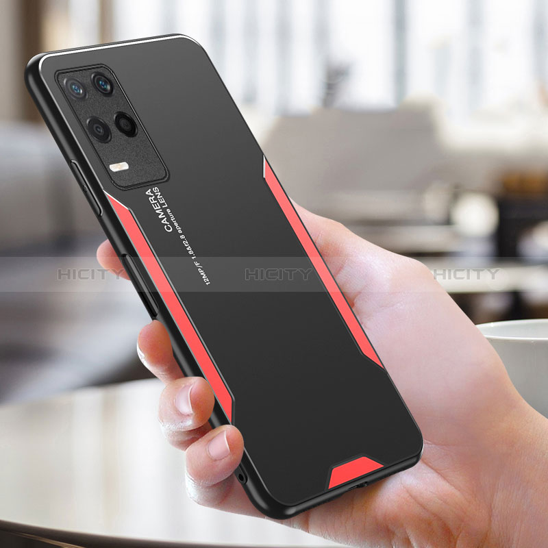 Custodia Lusso Alluminio e Silicone Laterale Cover PB1 per Realme 8s 5G