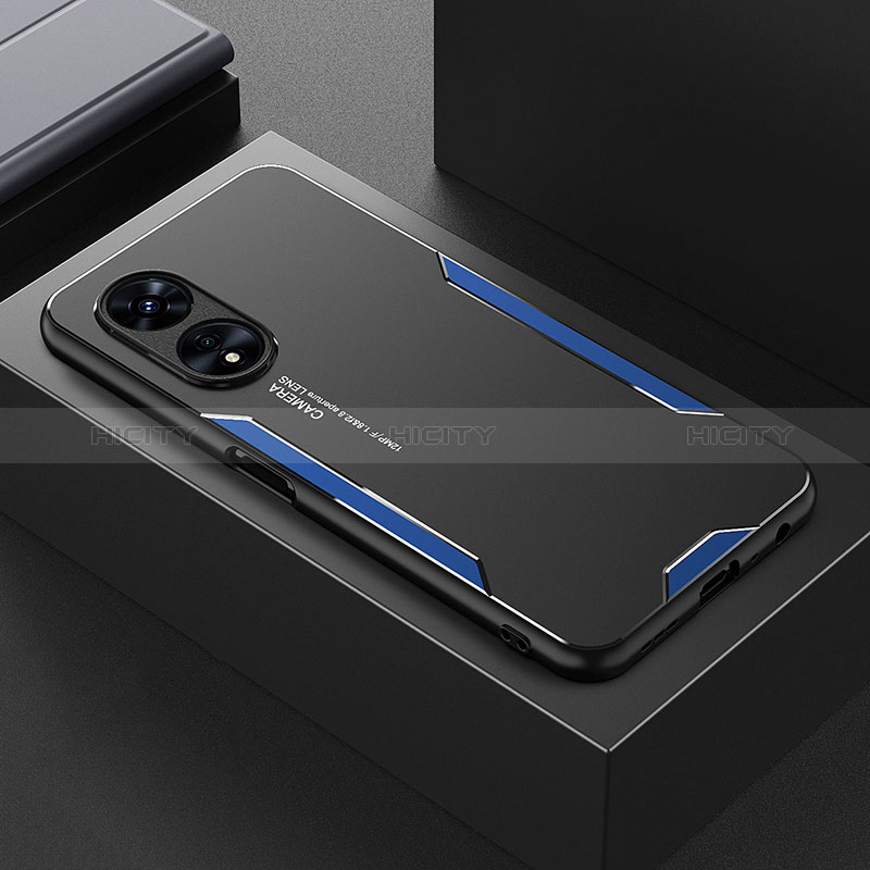 Custodia Lusso Alluminio e Silicone Laterale Cover PB2 per Huawei Honor X5 Plus Blu