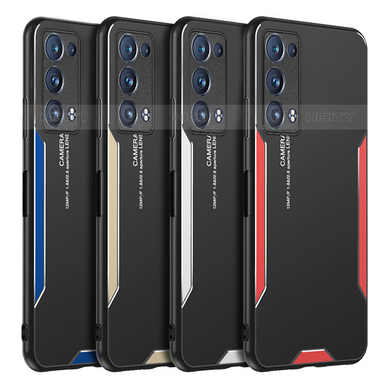 Custodia Lusso Alluminio e Silicone Laterale Cover per Oppo Reno6 Pro 5G