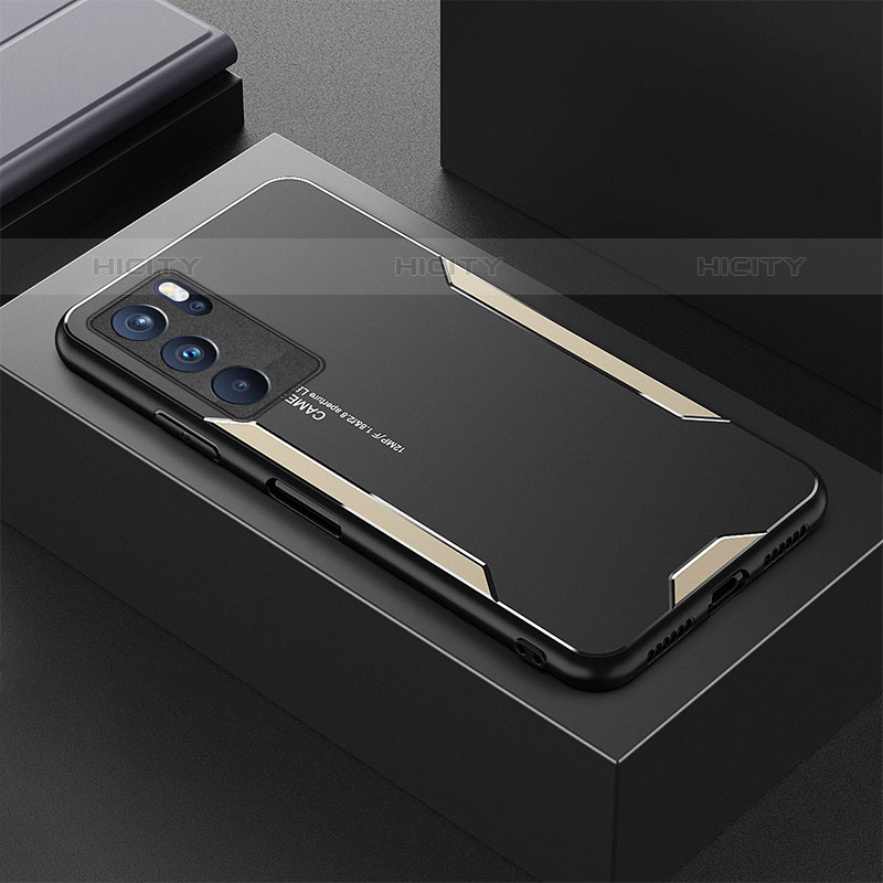 Custodia Lusso Alluminio e Silicone Laterale Cover per Oppo Reno6 Pro 5G India