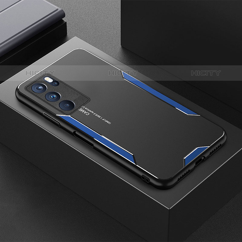 Custodia Lusso Alluminio e Silicone Laterale Cover per Oppo Reno6 Pro 5G India