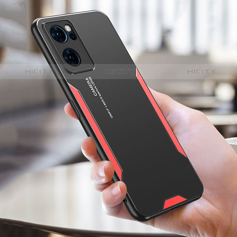 Custodia Lusso Alluminio e Silicone Laterale Cover per Oppo Reno7 5G