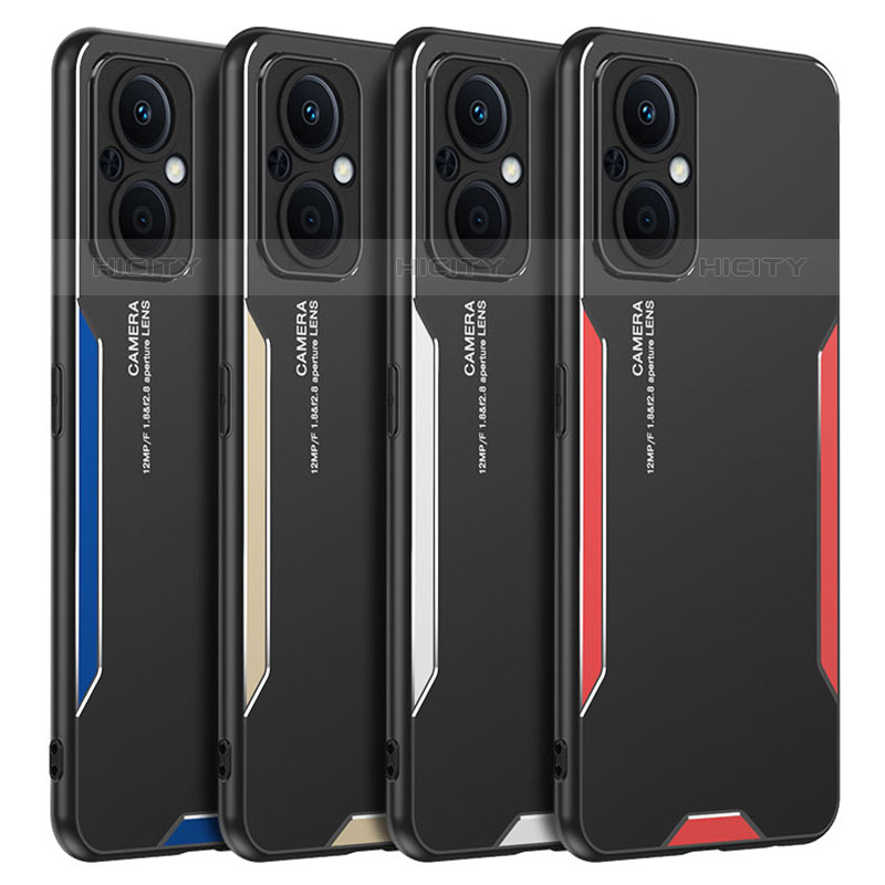 Custodia Lusso Alluminio e Silicone Laterale Cover per Oppo Reno8 Lite 5G