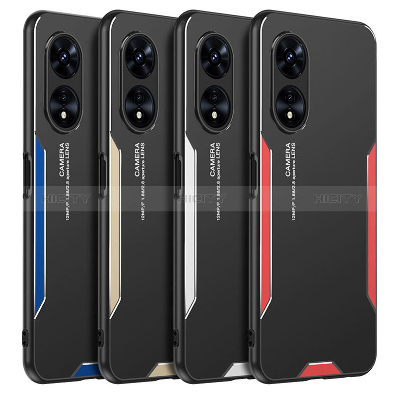 Custodia Lusso Alluminio e Silicone Laterale Cover per Oppo Reno8 T 5G