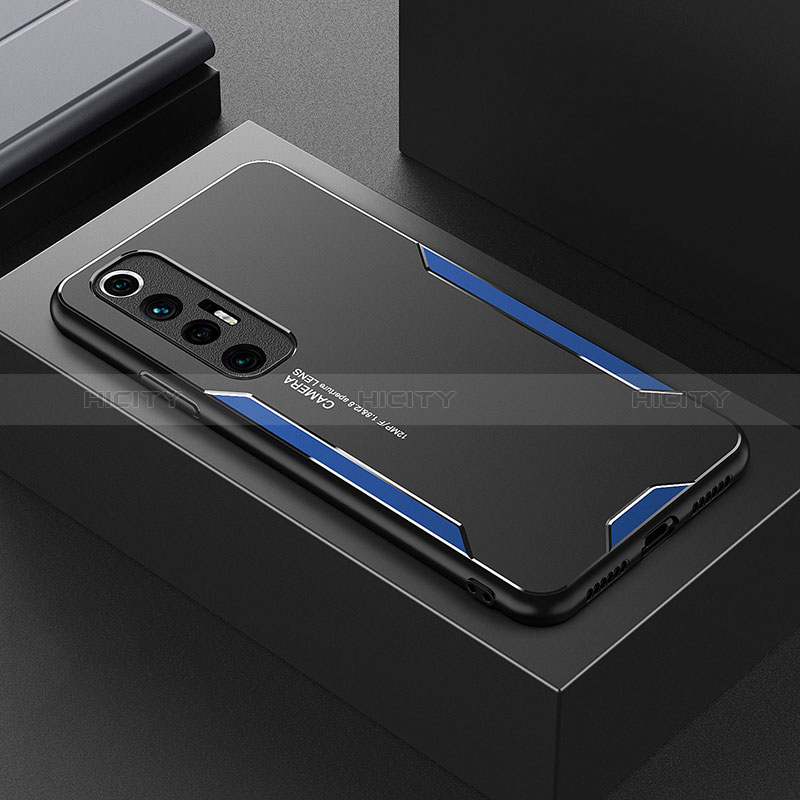 Custodia Lusso Alluminio e Silicone Laterale Cover per Xiaomi Mi 10S 5G Blu