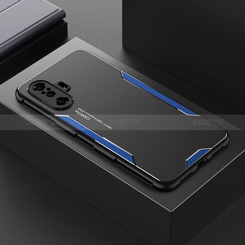 Custodia Lusso Alluminio e Silicone Laterale Cover per Xiaomi Poco F3 GT 5G Blu