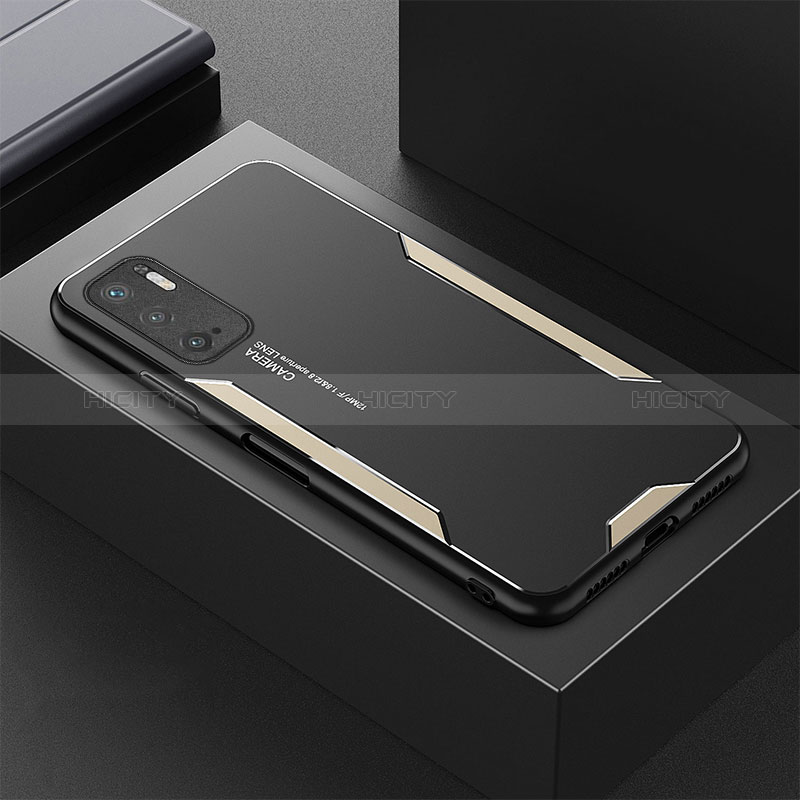 Custodia Lusso Alluminio e Silicone Laterale Cover per Xiaomi Redmi Note 10T 5G Oro