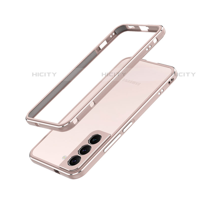 Custodia Lusso Alluminio Laterale Cover A01 per Samsung Galaxy S21 FE 5G Oro Rosa